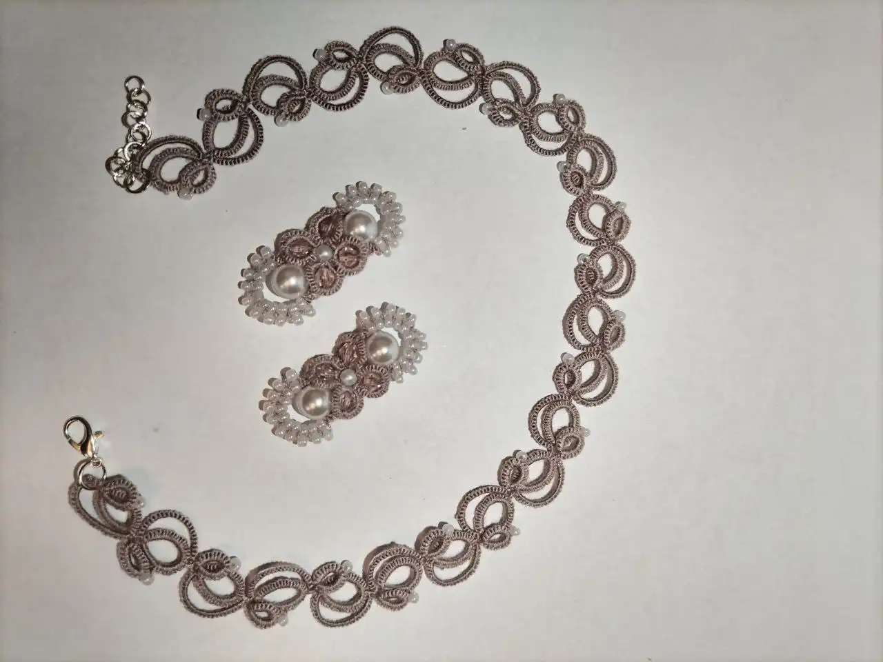 Комплект "жемчужина" сережки и чокер - Бижутерия (Барахолка) в Саратов