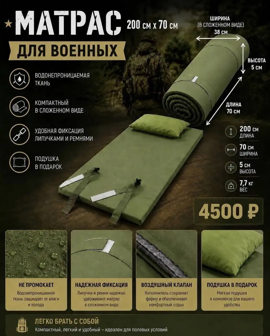 Матрасы для военных и полевых условий - Туризм и кемпинг (Хобби и отдых) в Белгород
