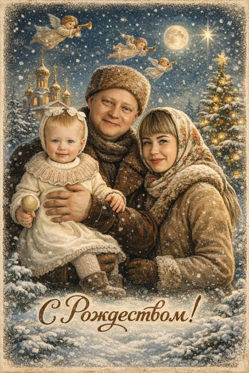 Открытка в стиле советского союза с изображением