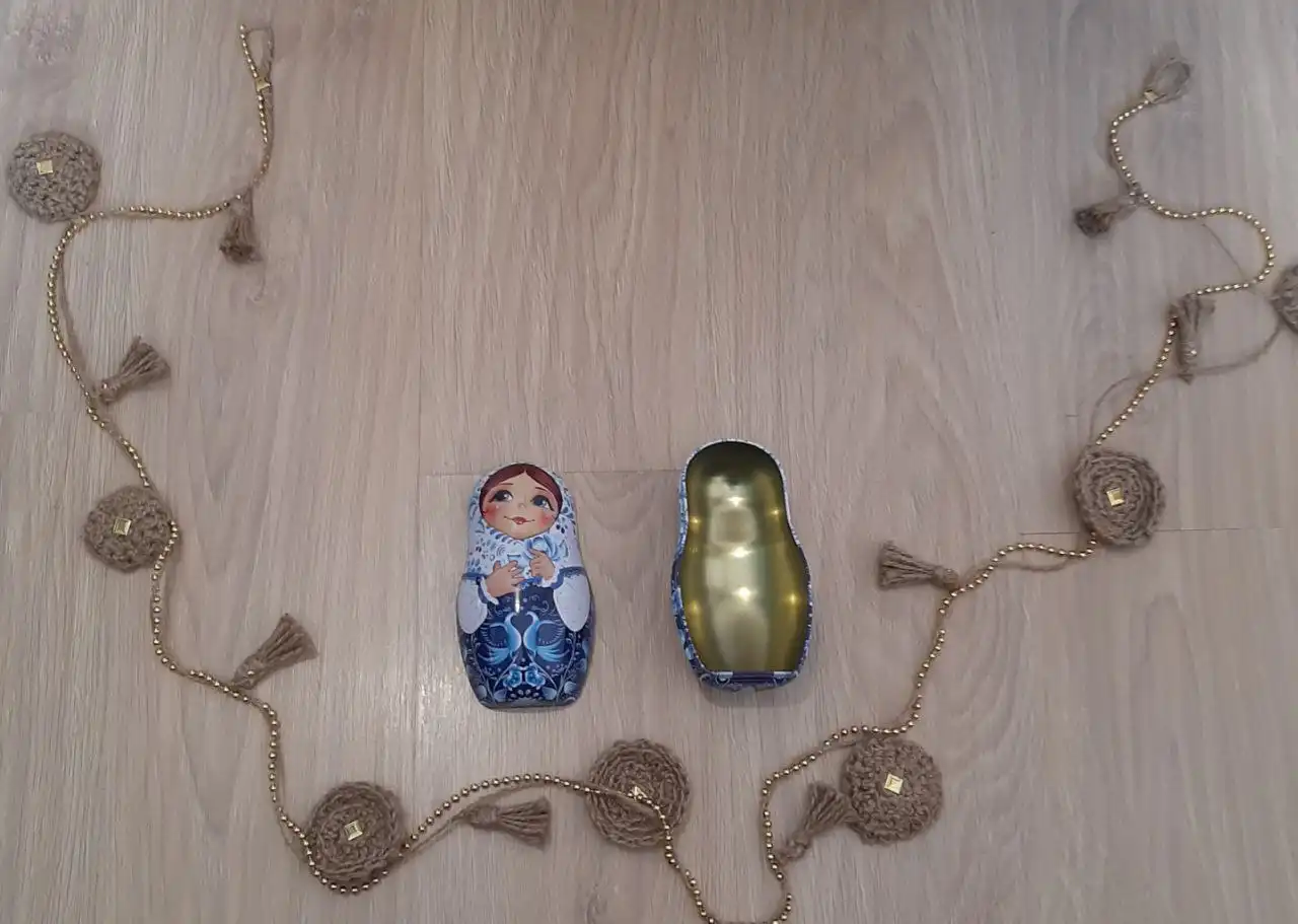 Декоративная гирлянда из джута в шкатулке матрёшке - Хобби и отдых в Белгород