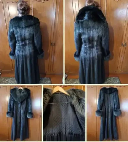 Королевская шуба из нутрии с песцовым воротником и манжетами - Верхняя одежда в Белгород