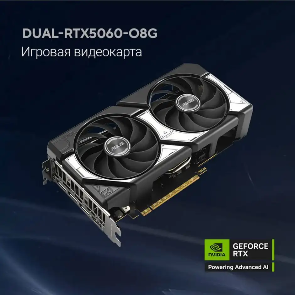 Видеокарта Asus RTX 5060 Dual OC 8GB - Компьютерные комплектующие (Электроника) в Белгород