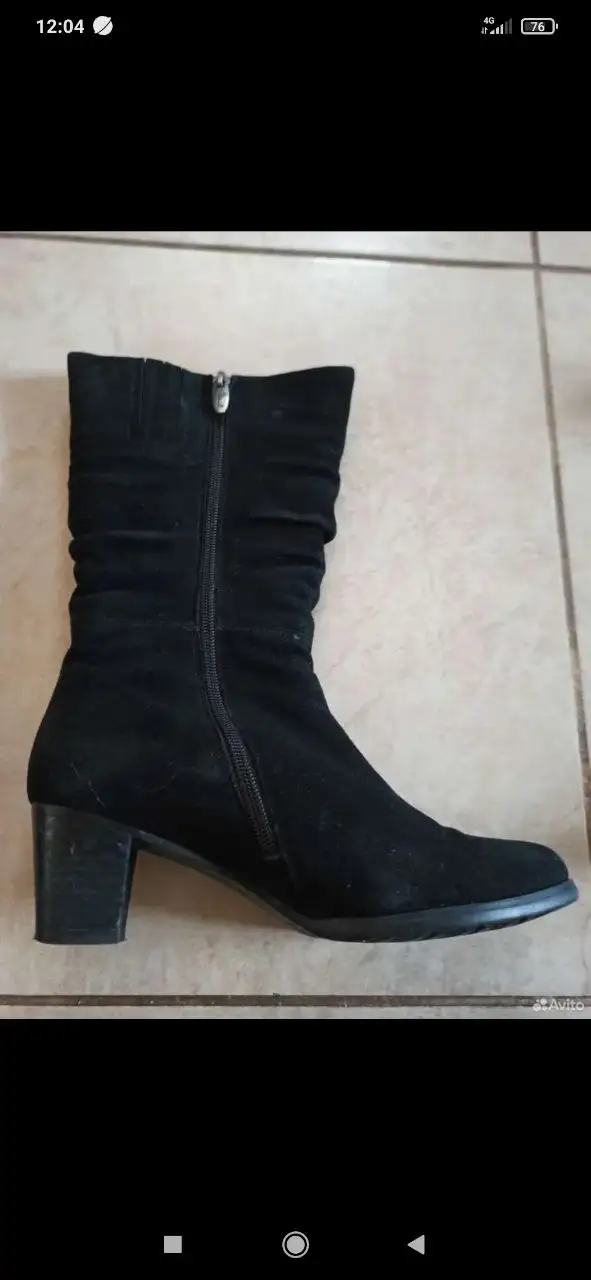 Б/у сапоги 37 размера из натурального замша и меха - Обувь (Одежда) в Белгород