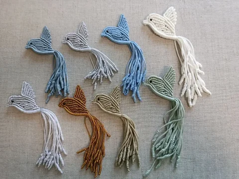 Броши-птички макраме из полиэфирного шнура - Макраме в Белгород