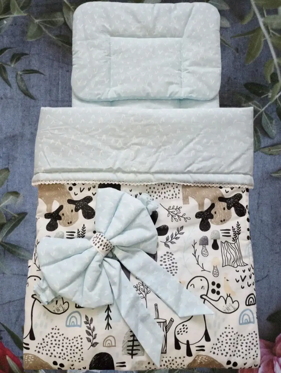 Комплект в коляску из натурального хлопка ручной работы - Одежда и аксессуары для новорожденных (Товары для детей) в Белгород