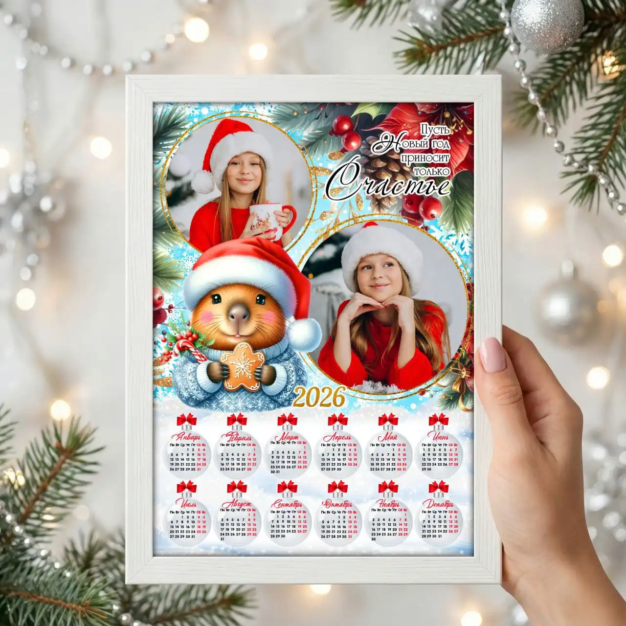 Новогодние календари на 2026 год с фотографиями