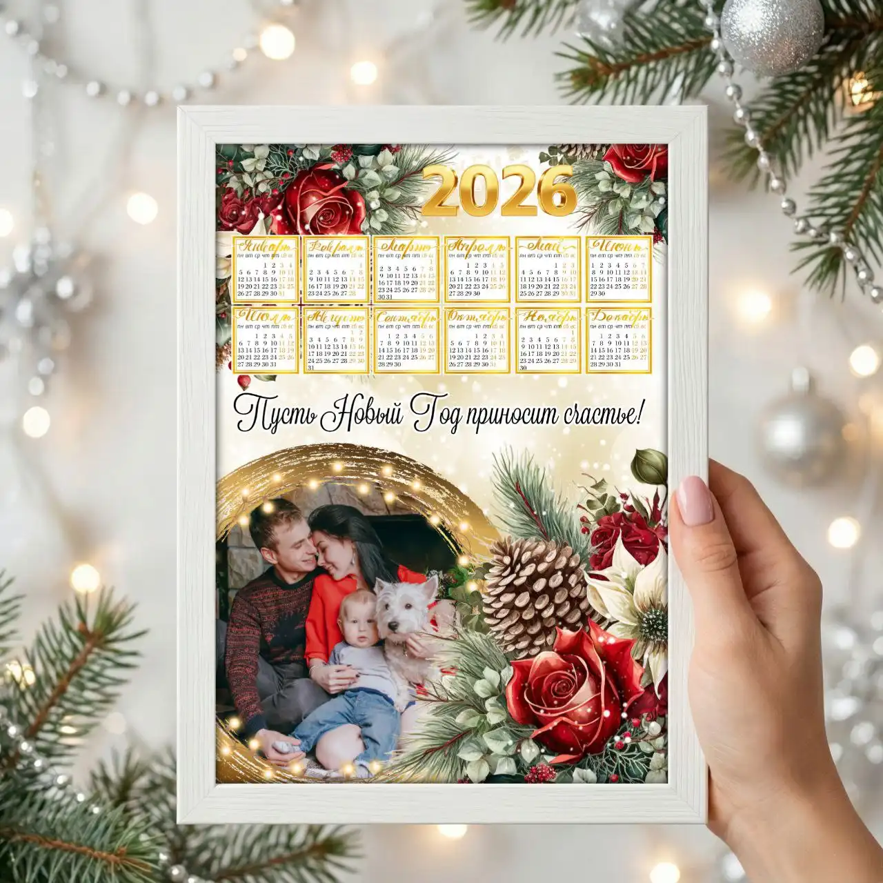 Новогодние календари на 2026 год с фотографиями