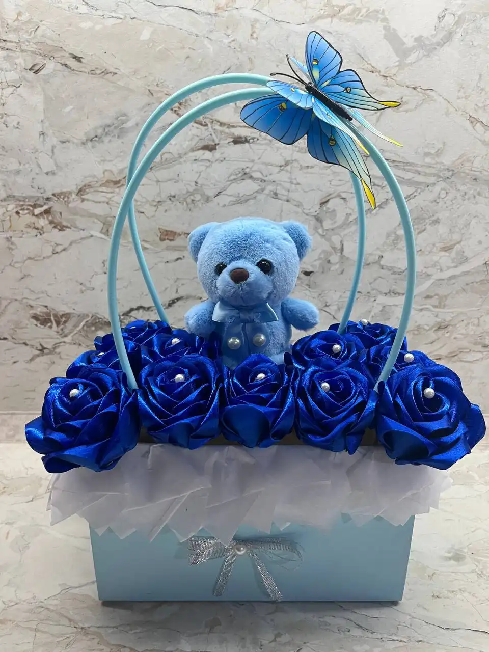 Букеты из атласных лент ручной работы