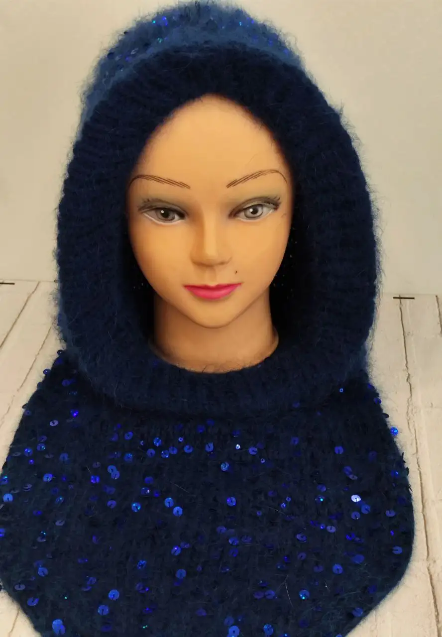 Капор в цвете Королевский синий с королевскими паетками - Головные уборы (Одежда) в Ульяновск