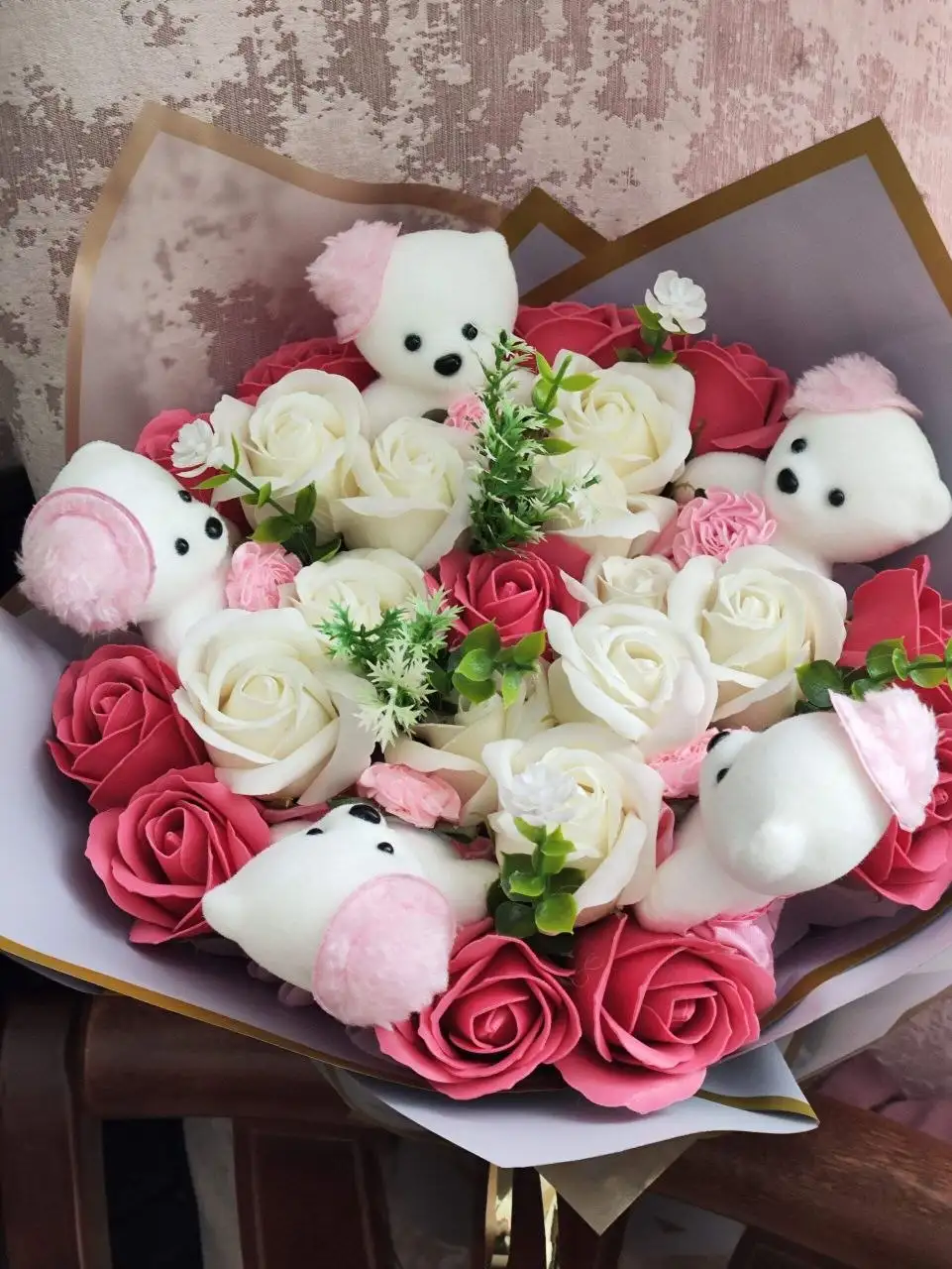 Букет из мыльных роз и пенных мишек - Барахолка в Ульяновск