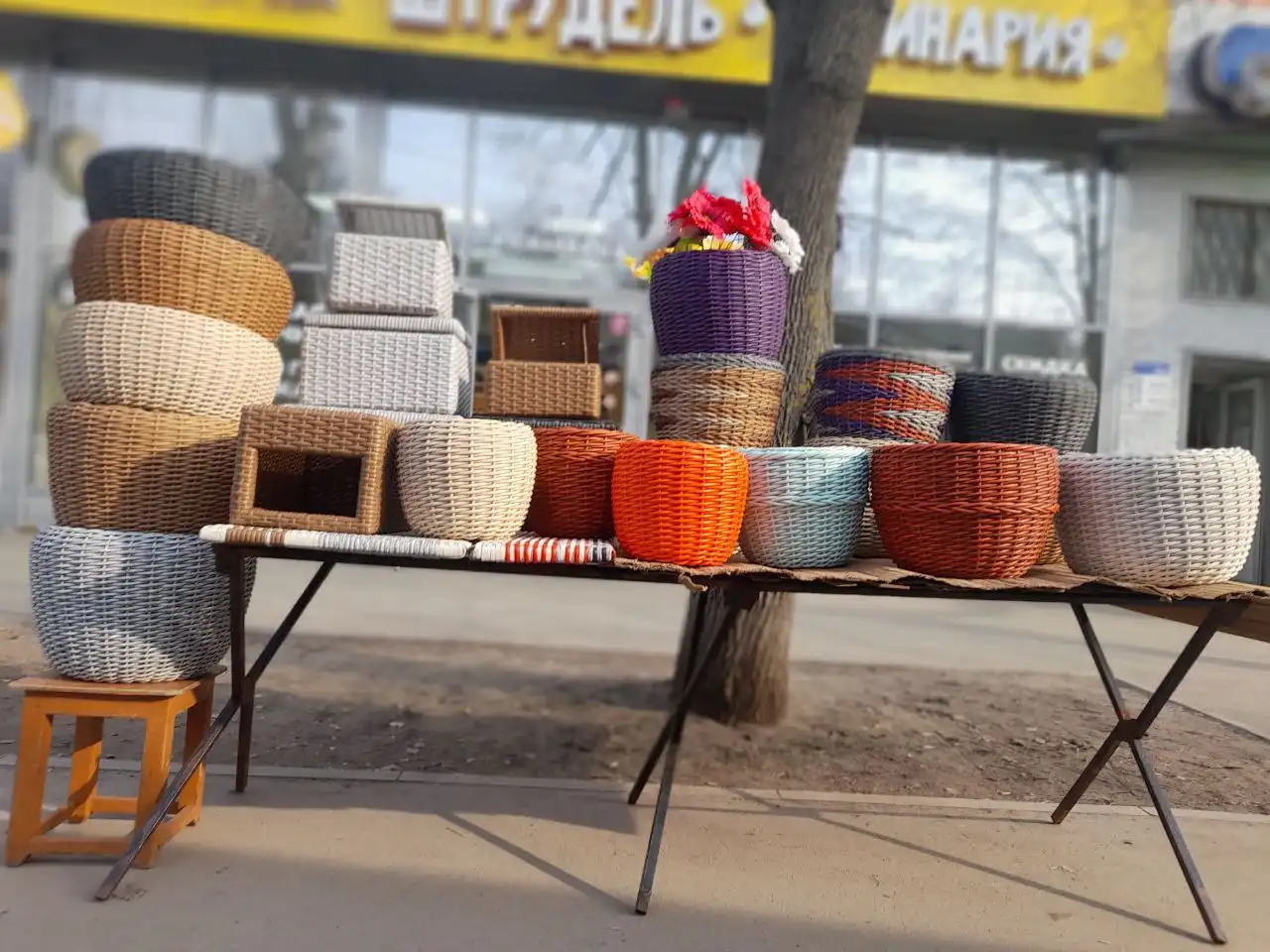 Кашпо из искусственного ротанга для цветочных горшков