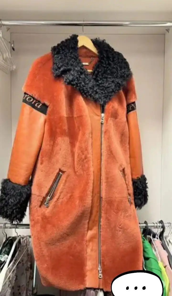 Дизайнерская дубленка из натуральной овчины