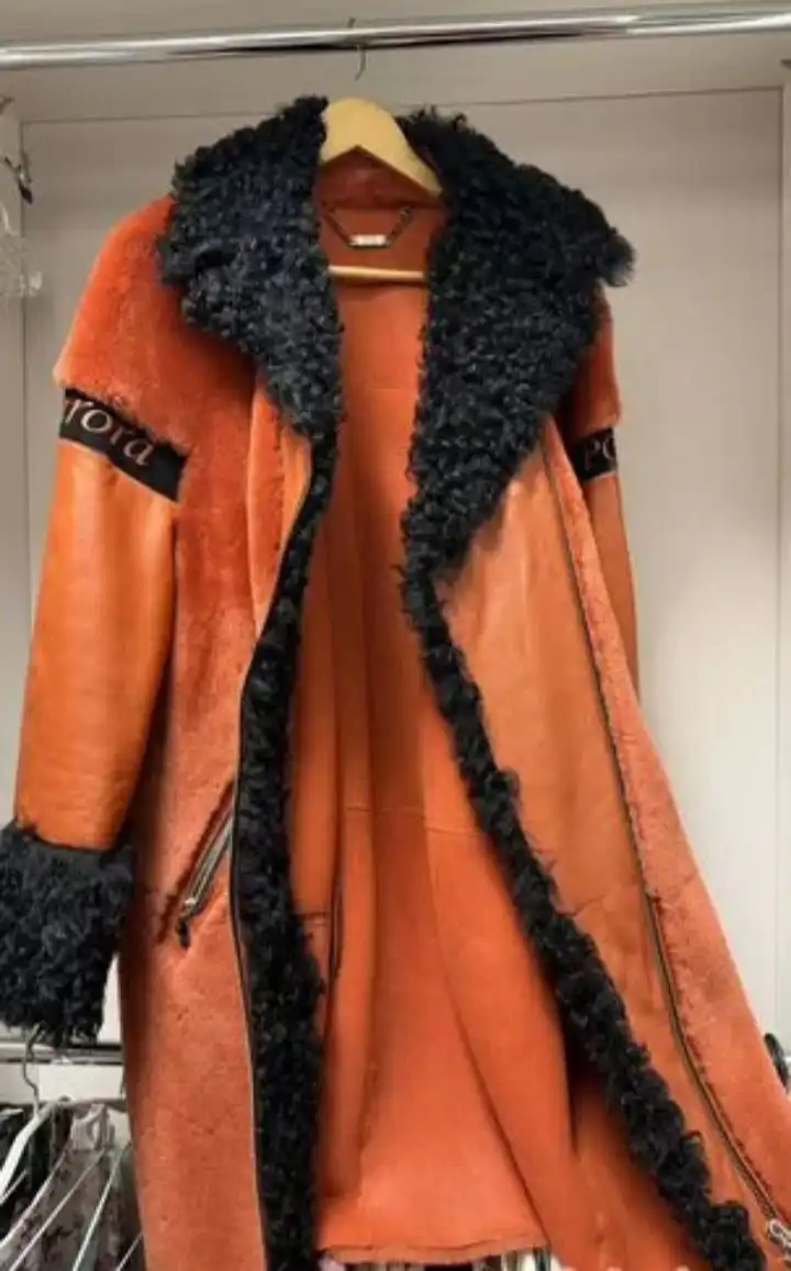 Дизайнерская дубленка из натуральной овчины