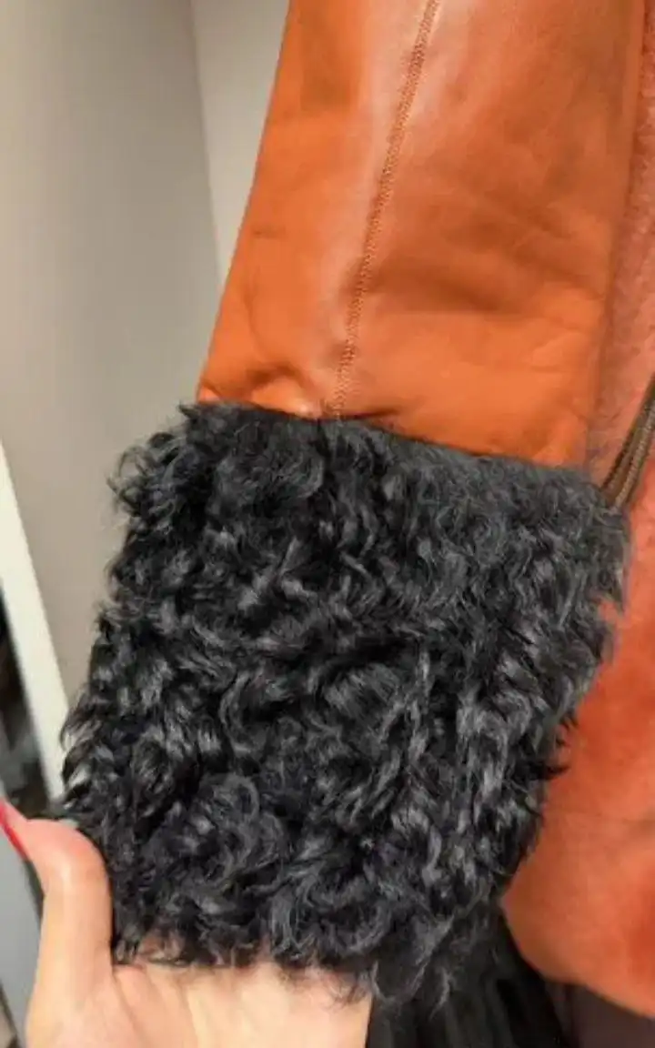 Дизайнерская дубленка из натуральной овчины