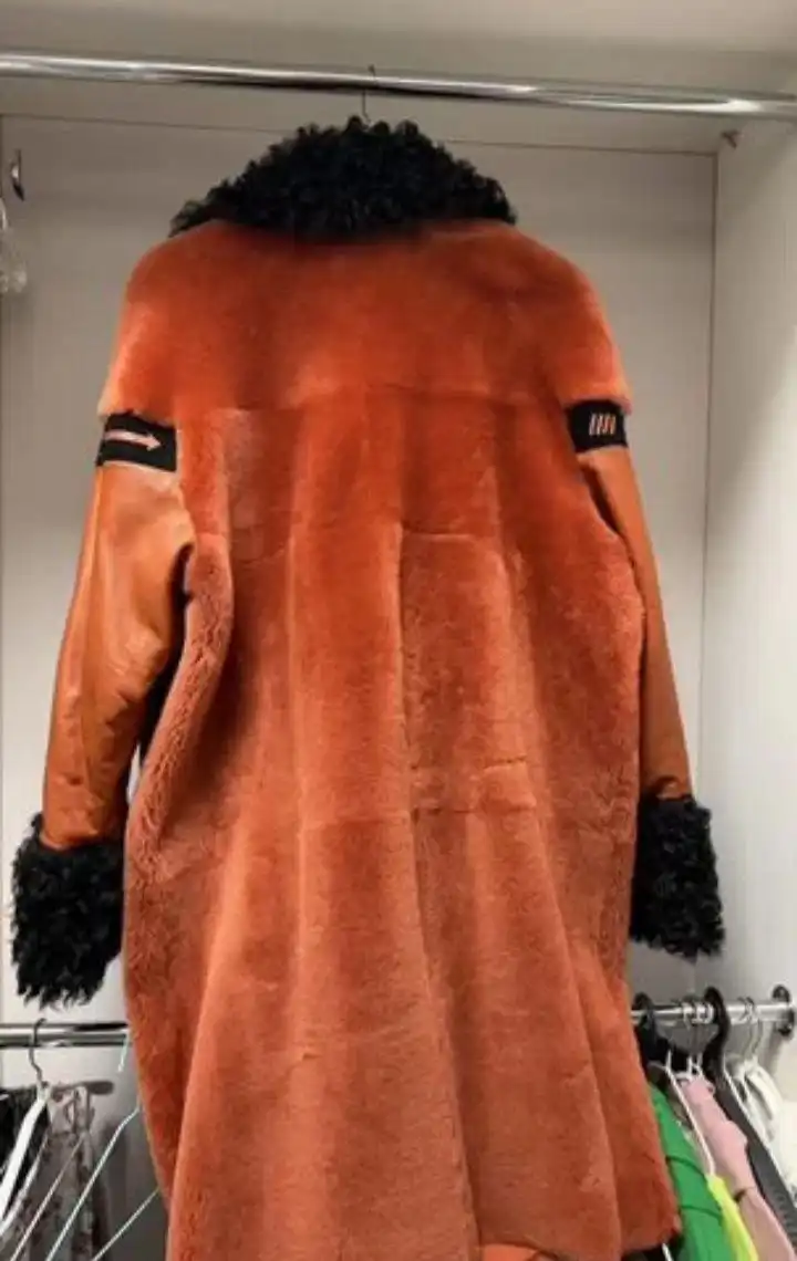 Дизайнерская дубленка из натуральной овчины