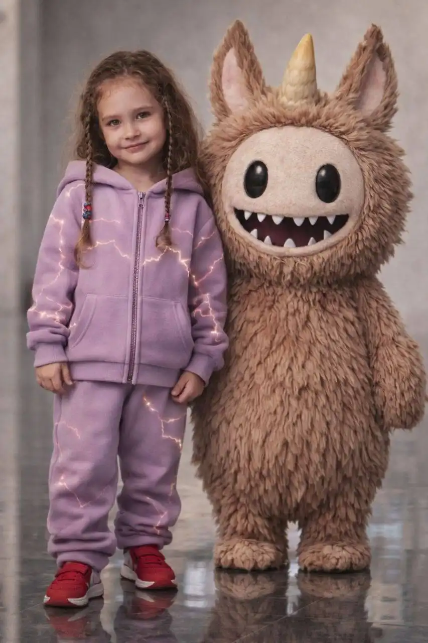 Фото ребёнка с Labubu