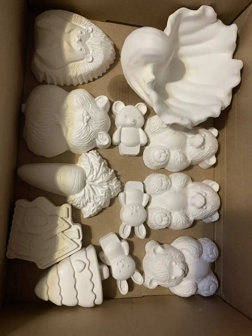 Гипсовые фигурки для раскрашивания 60шт с ракушкой