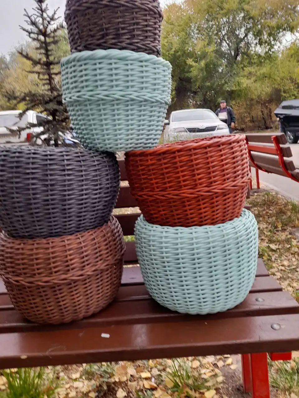 Кашпо из искусственного ротанга для цветочных горшков - Садовый декор (Для дома и дачи) в Самара