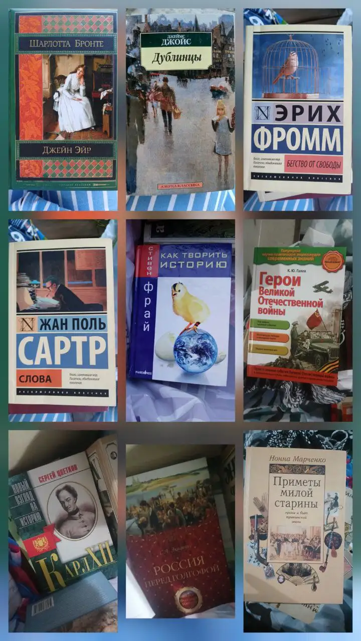 Продажа книг: Джейн Эйр, Дублинцы, Фромм, Сартр, Фрай, Герои ВОВ, Цветков, Экштут, Марченко - Книги (Барахолка) в Самара