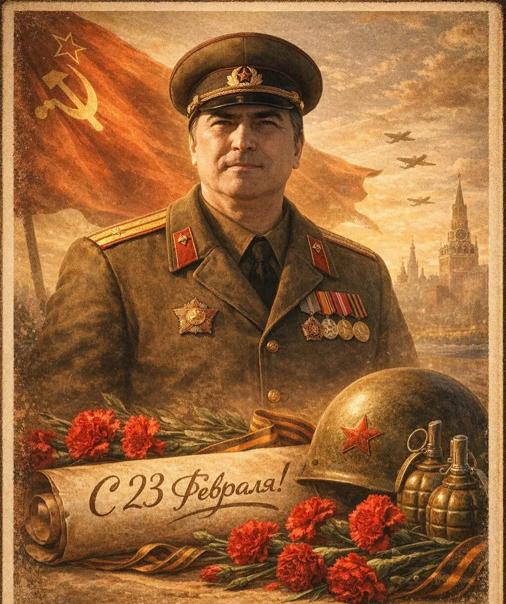 Стильные открытки на 23 февраля с помощью ИИ - Полиграфия (Услуги) в Самара