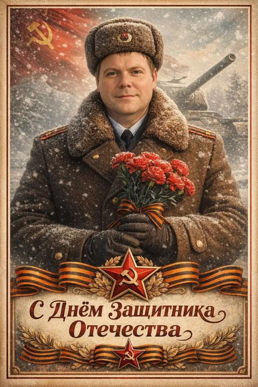 Стильные открытки на 23 февраля с помощью ИИ - Полиграфия (Услуги) в Самара