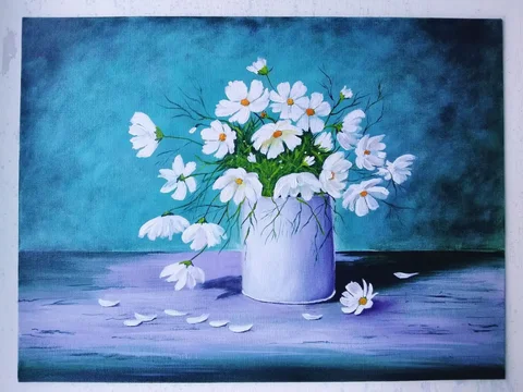 Картина Космея холст на картоне 30×40 см акрил - Коллекционирование в Самара