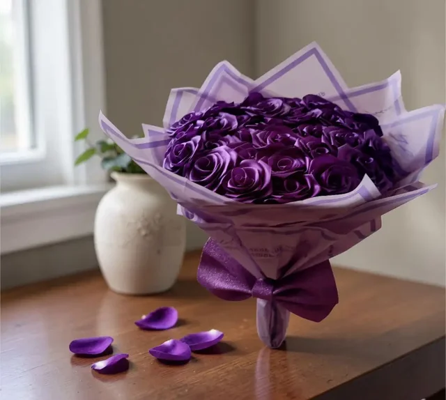 Букет из 29 роз с атласной лентой - Цветы в Самара