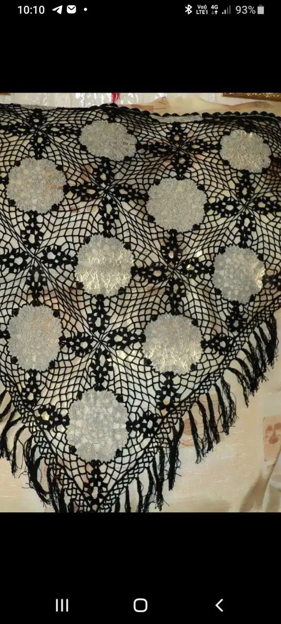 Ажурная шаль ручной работы из хлопка СОСО - Рукоделие (Хобби и отдых) в Самара