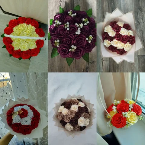 Букеты из атласных лент к 14 февраля - Цветы в Улан-Удэ