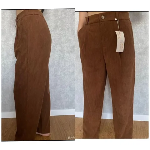 Женские брюки палаццо из вельвета коричневого цвета - Платья в Улан-Удэ