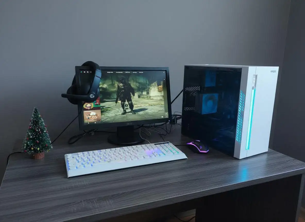 Компьютер: системный блок, монитор, мышка, клавиатура, наушники с микрофоном - Компьютеры и комплектующие (Электроника) в Улан-Удэ