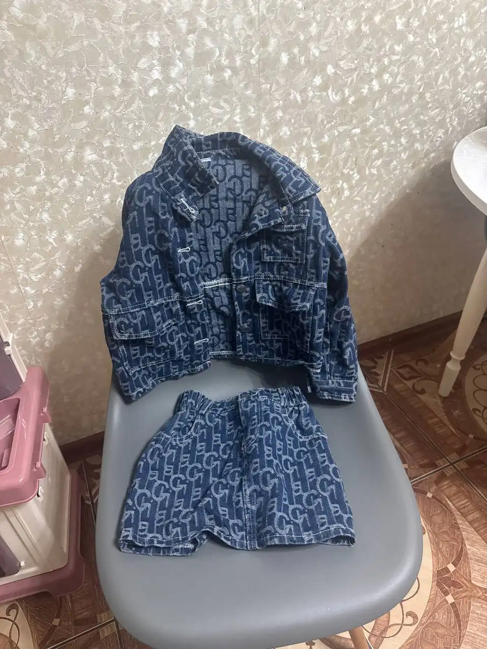 Джинсовка с юбкой, размер 120