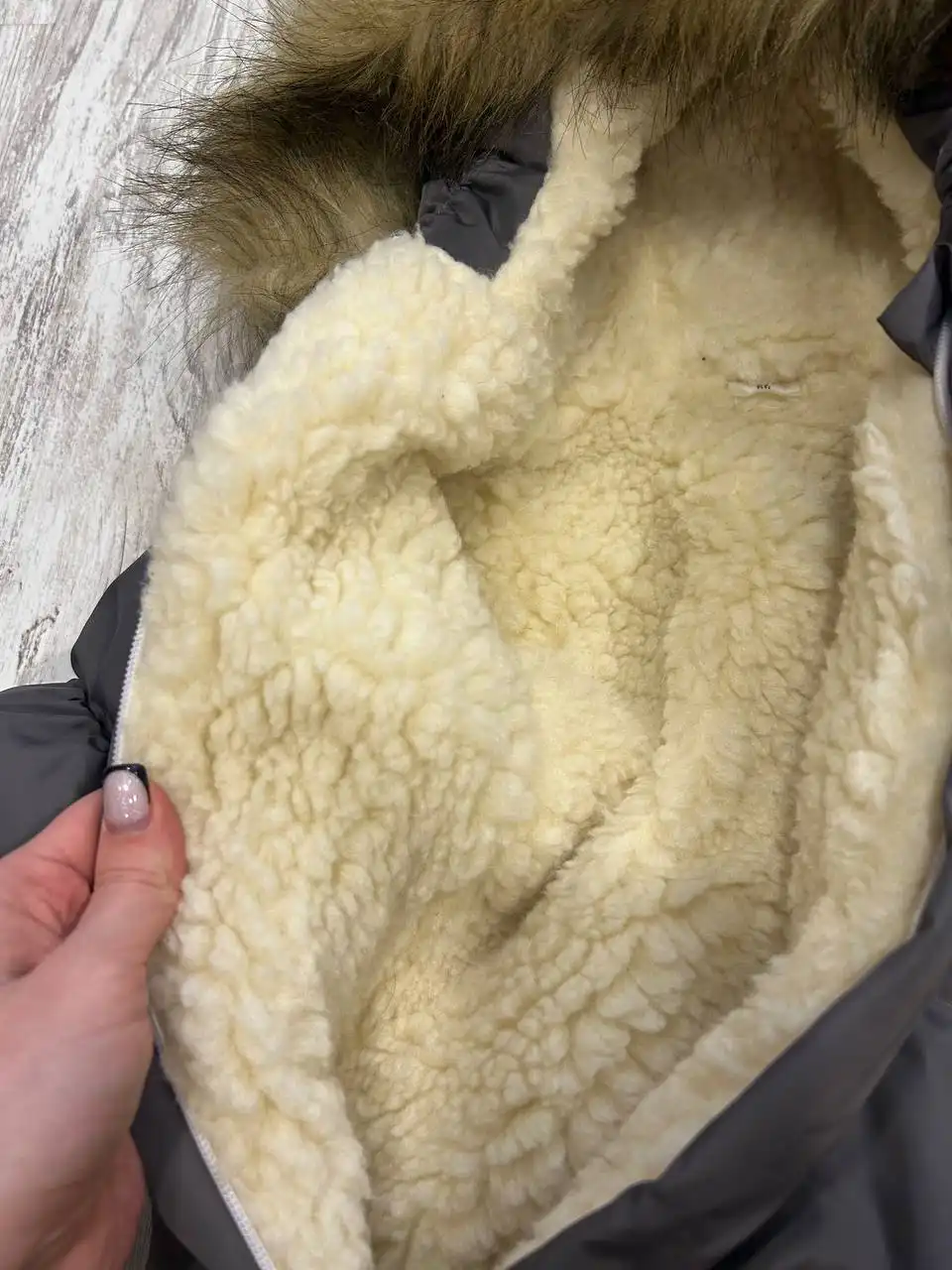 Детский теплый комбинезон с овечьей шерстью