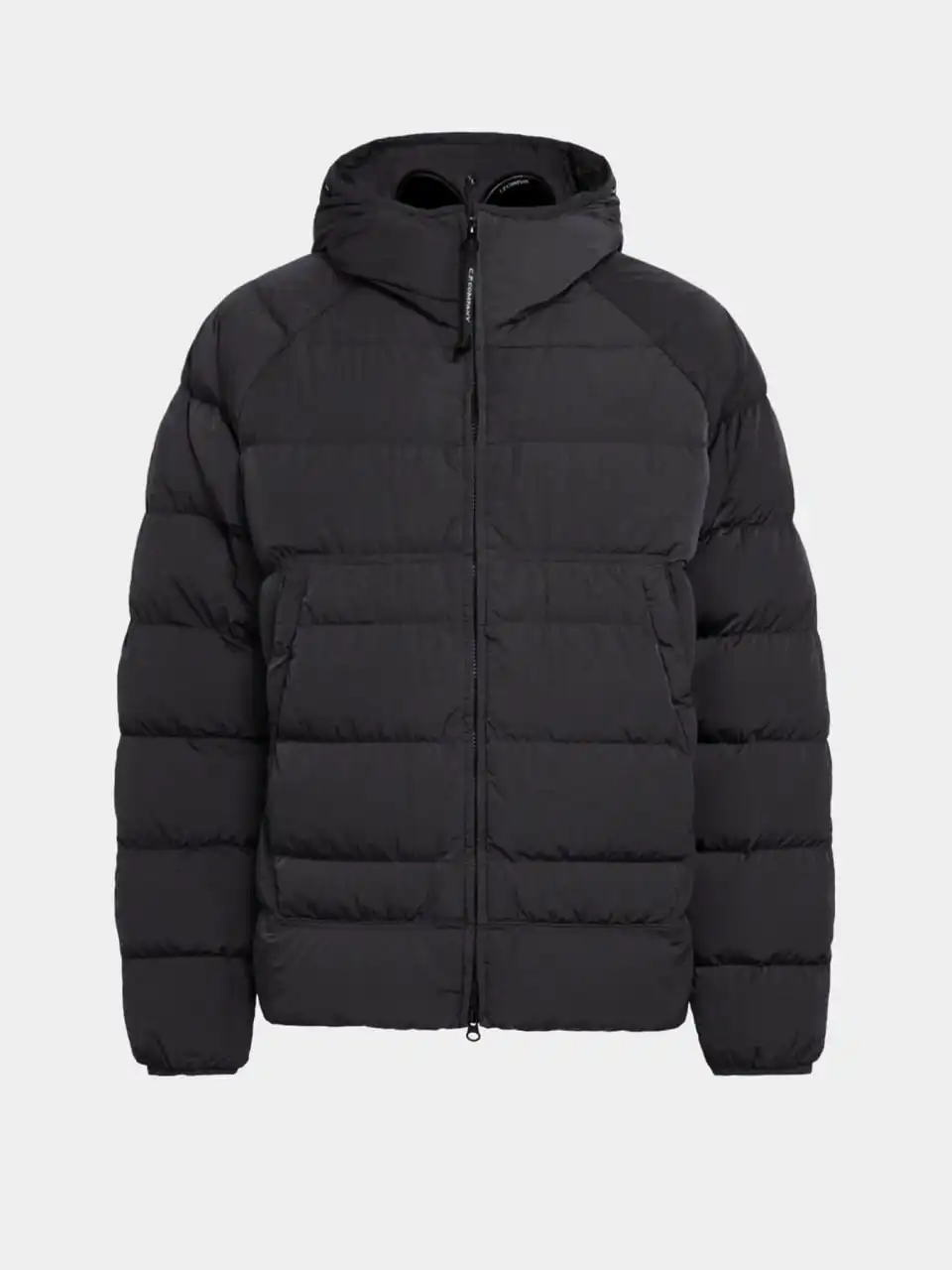 CP Company Garment Dyed Eco Chrome-R Goggle Hooded Down Jacket 'Black'