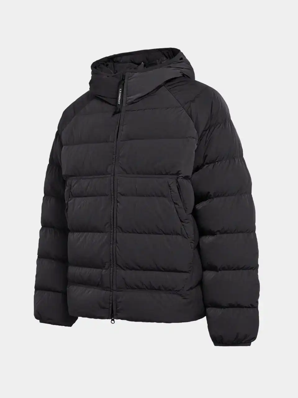 CP Company Garment Dyed Eco Chrome-R Goggle Hooded Down Jacket 'Black'