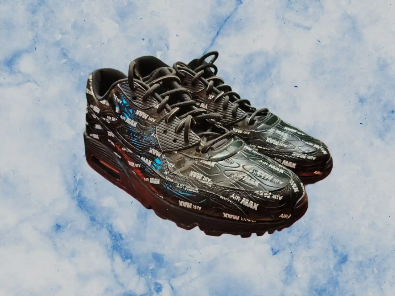 Кроссовки Nike Air Max 90 Premium All-Over Print Black