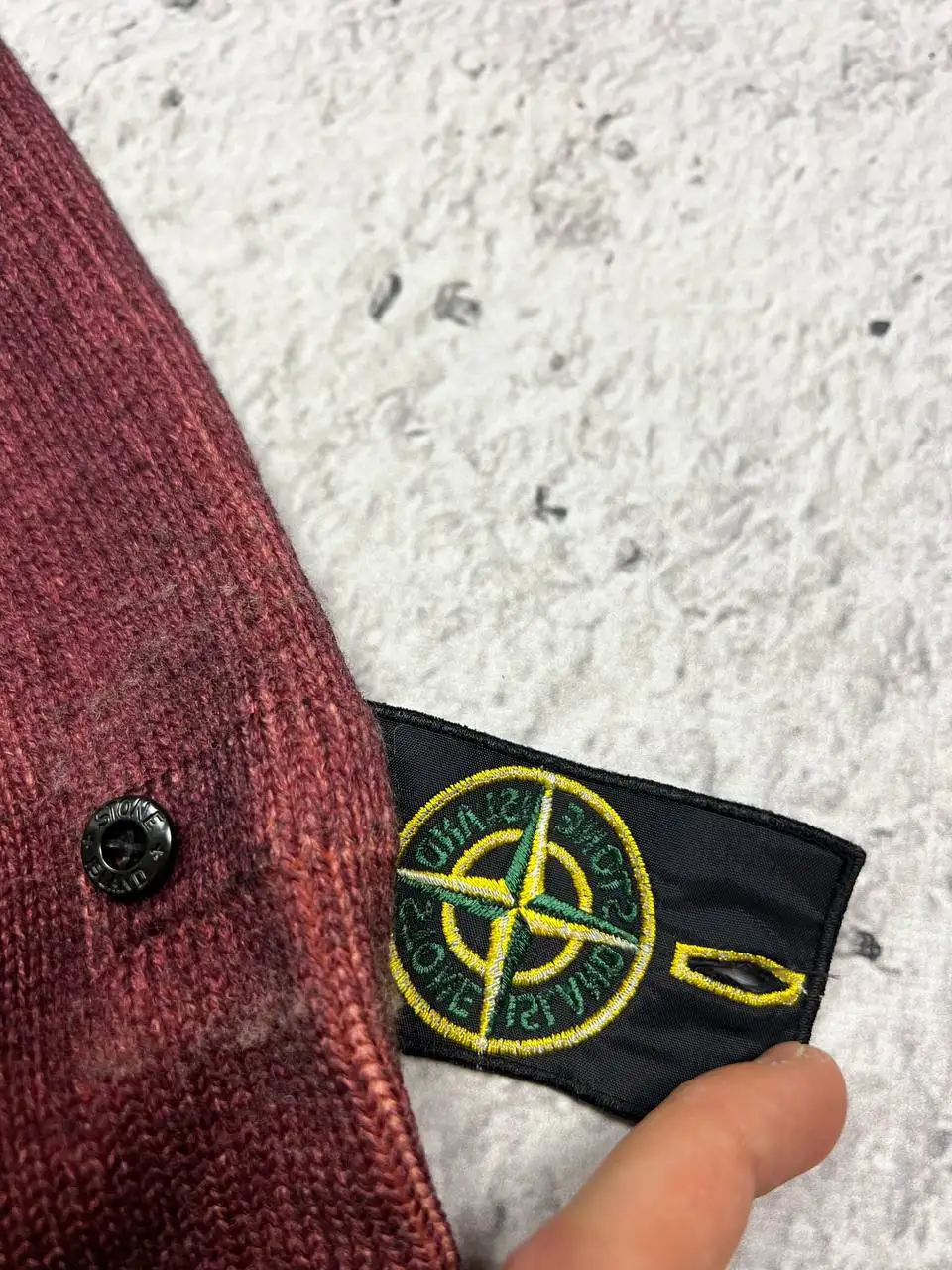 Stone Island 2021 Burgundy Mock Neck Hand Dyed Jumper - Одежда в Курск