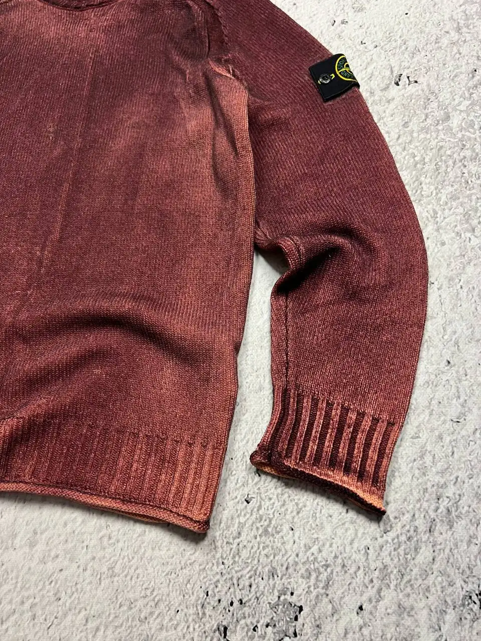 Stone Island 2021 Burgundy Mock Neck Hand Dyed Jumper - Одежда в Курск
