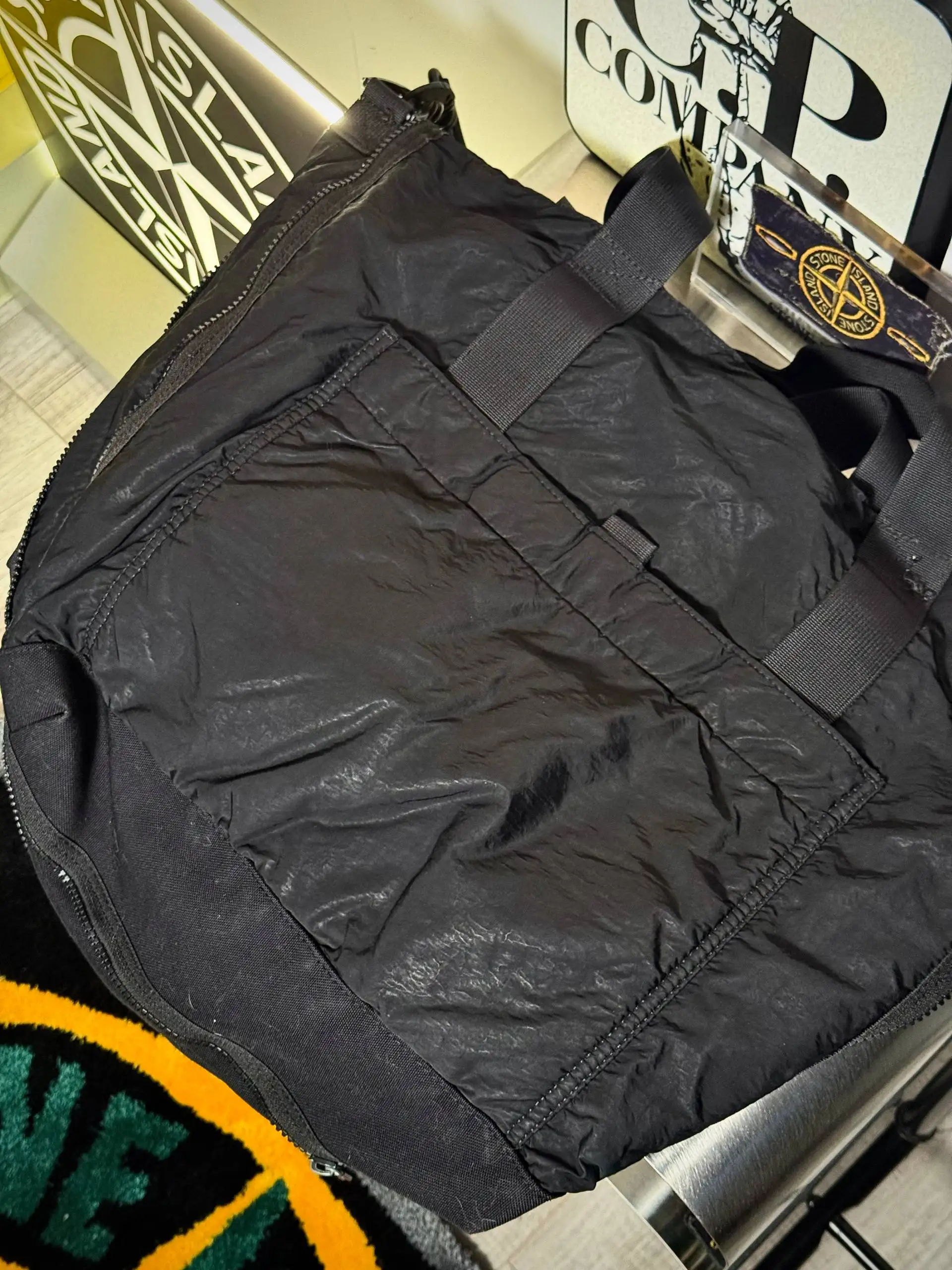 Stone Island Crinkled Nylon Satin Black Medium Tote - Сумки (Одежда) в Санкт-Петербург
