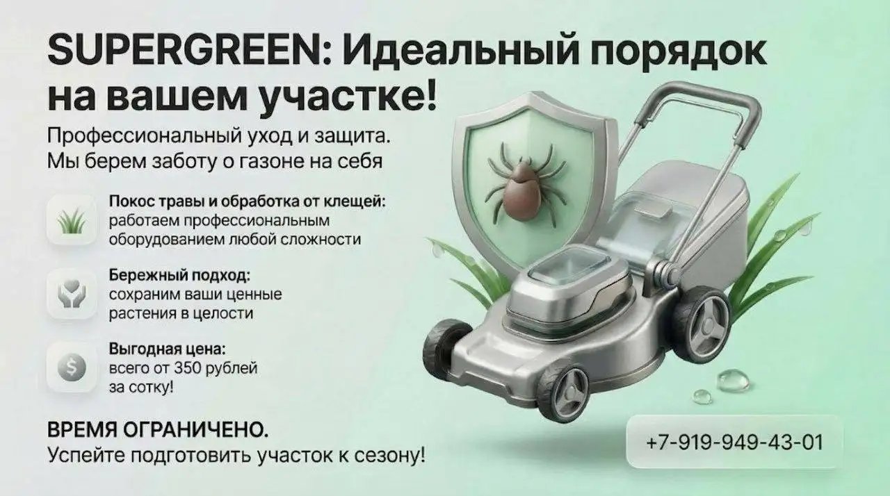 Услуги покоса и обработки участка от клещей и насекомых - Услуги в Тюмень