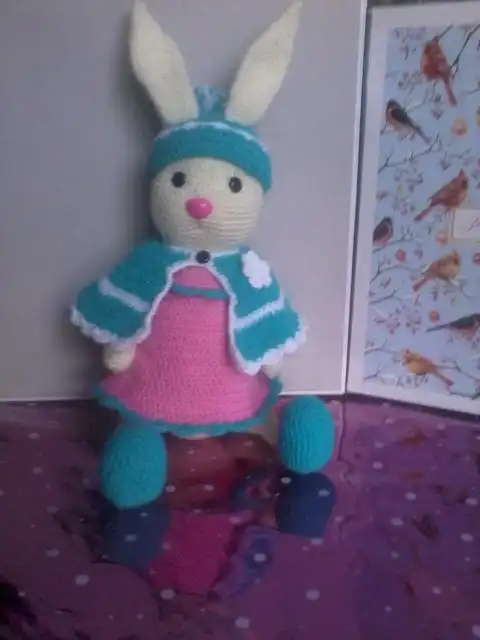 Вязаный зайчик с аксессуарами