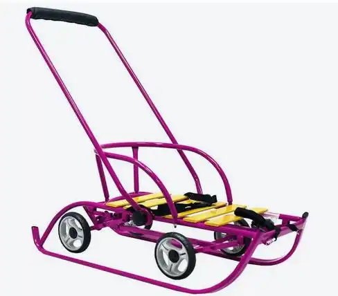 Санки Санимобиль Премиум с колесами, сиреневые