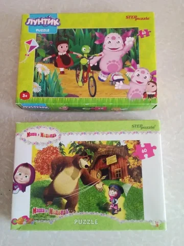 Детские пазлы Лунтик и Маша и медведь - частное объявление в Воронеж