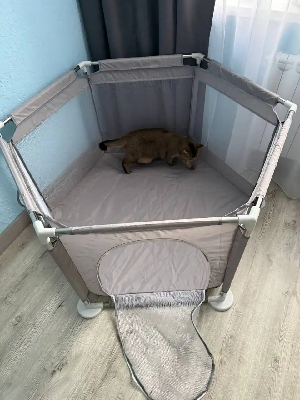 Манеж шестиугольный серого цвета для малыша - Манежи (Товары для детей) в Воронеж