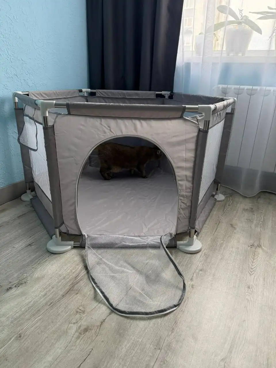 Манеж шестиугольный серого цвета для малыша - Манежи (Товары для детей) в Воронеж