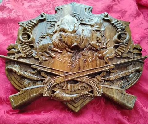 Декоративная картина охота на кабана из карагача - Хобби и отдых в Чита