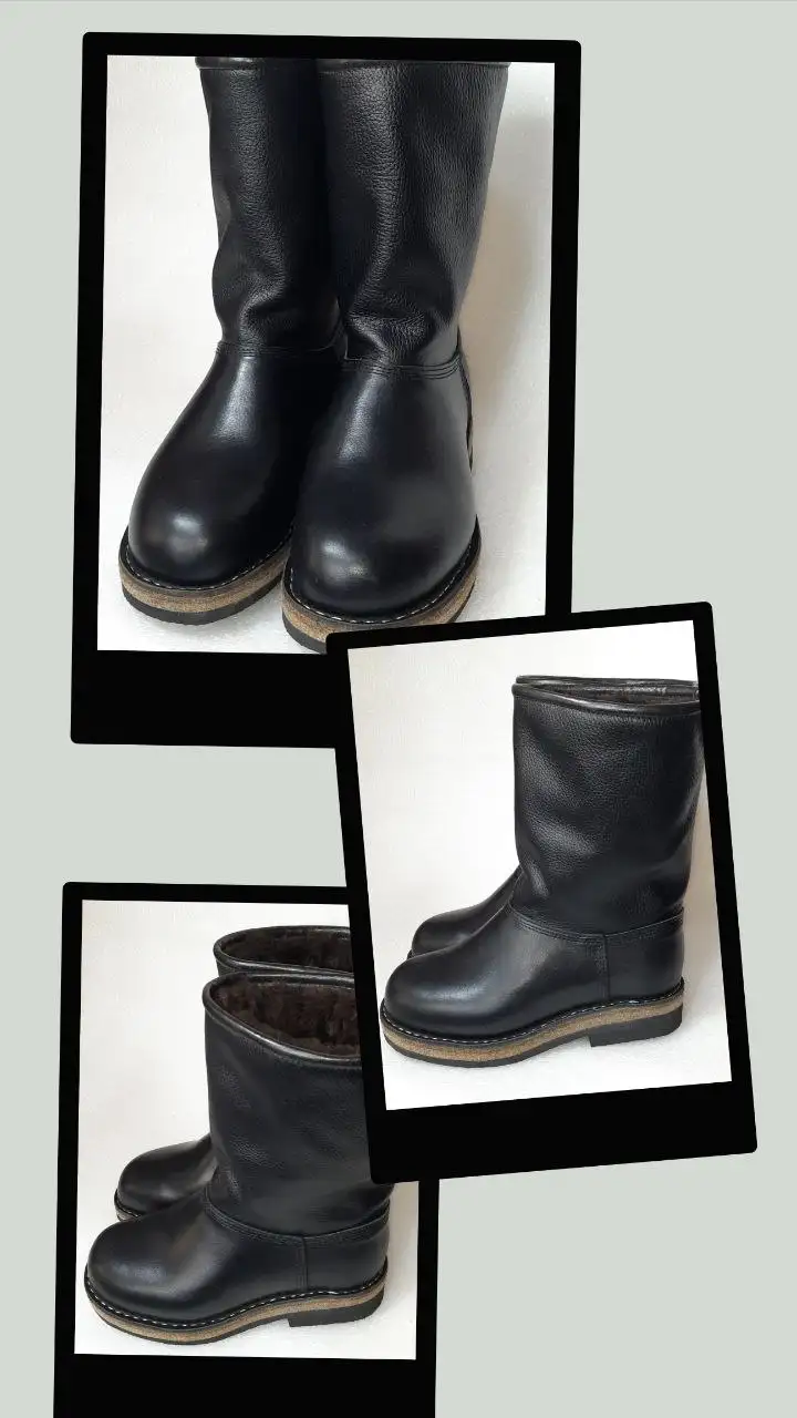 Продам кожаные сапоги с натуральной овчиной - Обувь (Одежда) в Чита