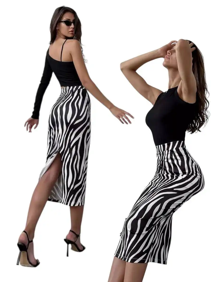 Юбка-миди с интересным принтом размер S