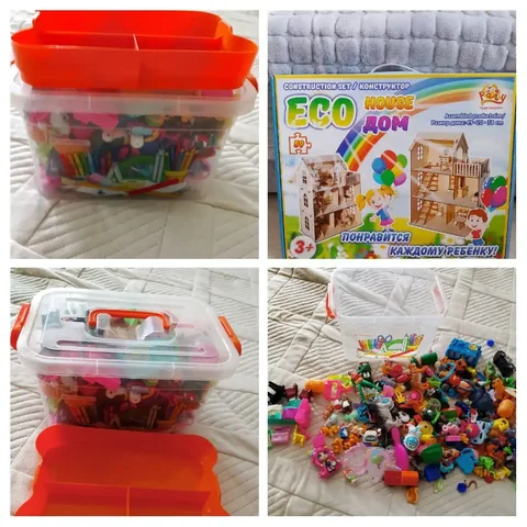 Продажа детского деревянного домика с контейнером и игрушками - Игрушки в Сургут