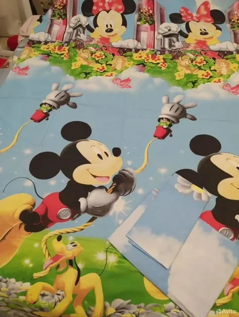 Комплект детского постельного белья Мики Маус и Мини Маус - Электрокачели в Сургут